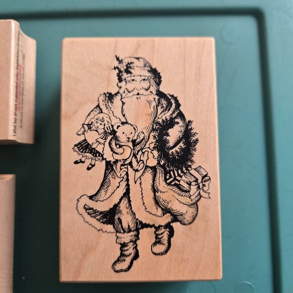 Set of 4 Christmas wooden stamps - Picture 5 of 7